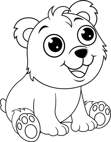 Cute Polar Bear Coloring Page